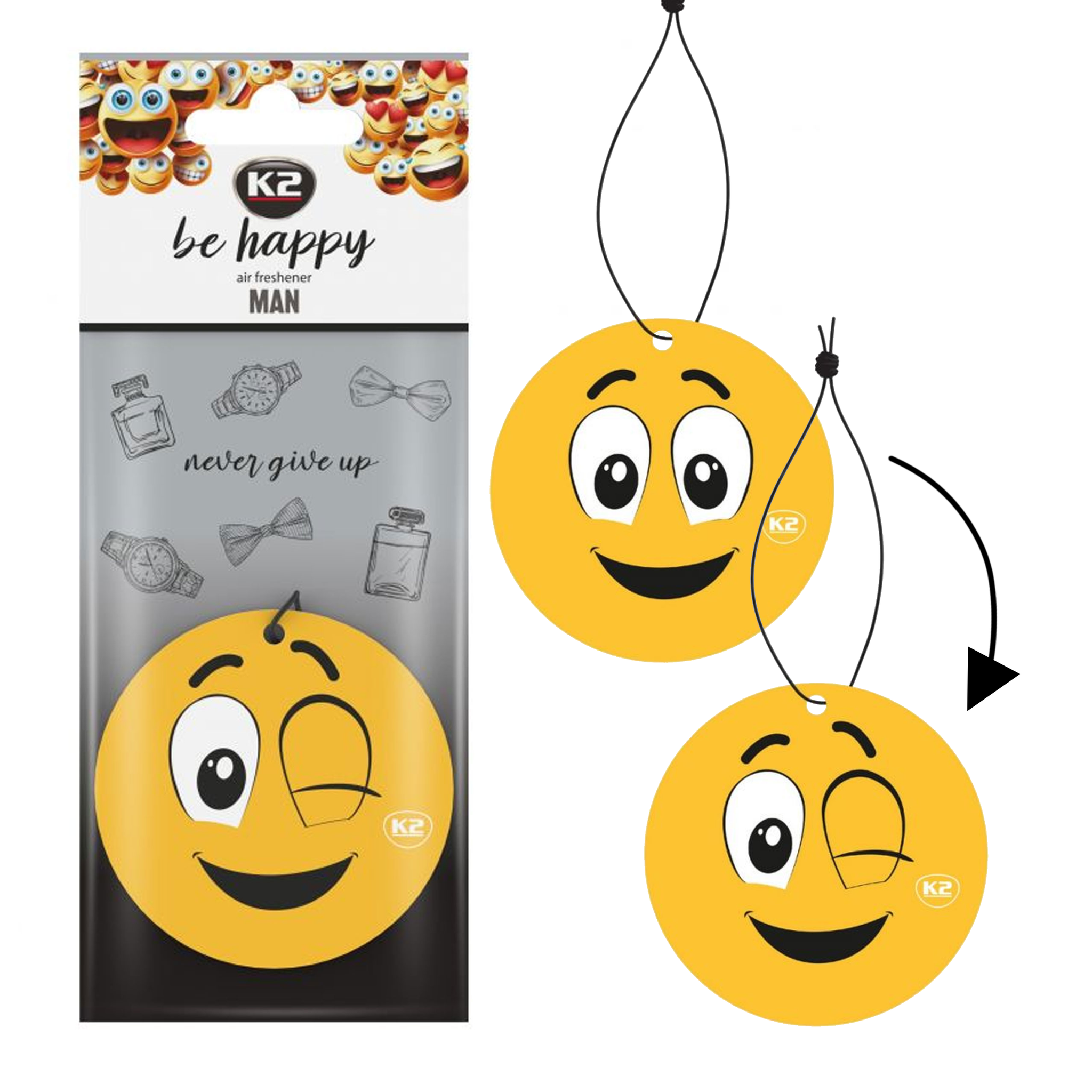 013057 K2 C802 Be Happy Man Lufterfrischer