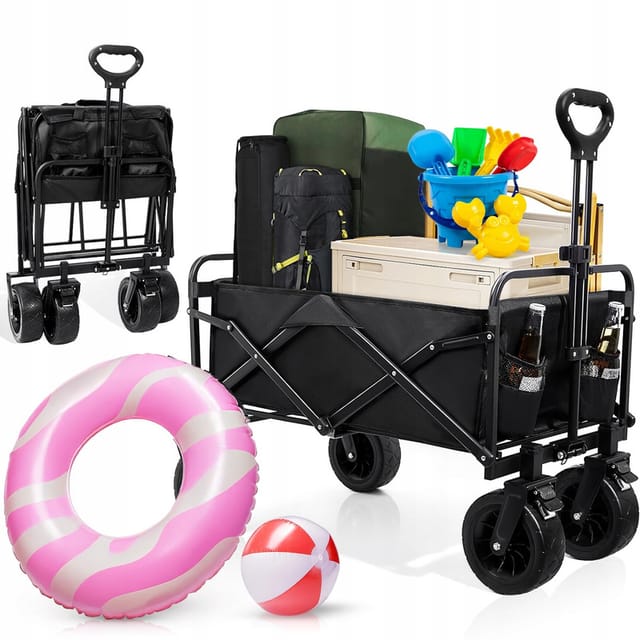 Großer, Faltbarer Strand-reisetrolley, Transportanhänger, 120 L