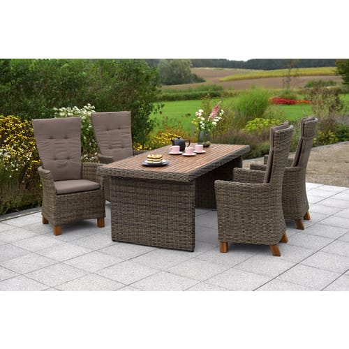 Toskana Set 9tlg 4 Hochlehner Kissen Tisch 185x90cm