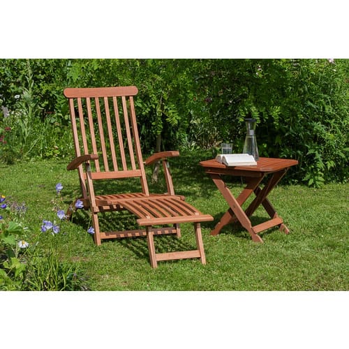 Deckchair Set 2tlg Klapphocker 50x50cm Eukalyptus