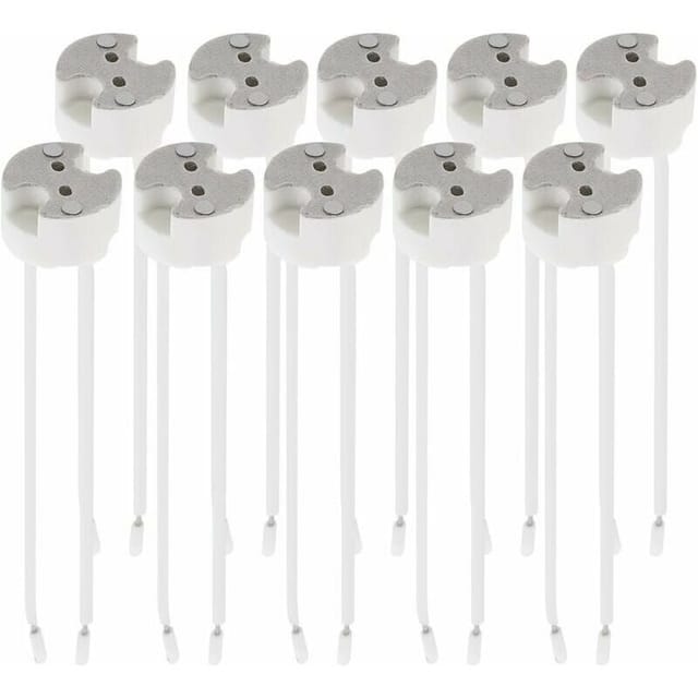 Konvolut Von 10 Gu5.3-fassungen - Gu5.3- Oder Mr16-fassung - Halterung Mit 12v-kabel - Für Leuchtmittel Wie Led, Halogen Und Strahler.
