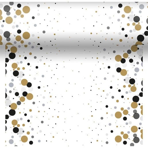 Duni Tischläufer Bubbles black 40 x 480 cm