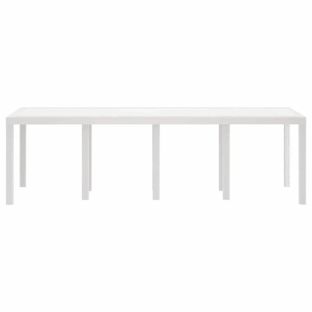 vidaXL Gartentisch Weiß 250 x 100 x 73 cm Poly-Rattan 871694