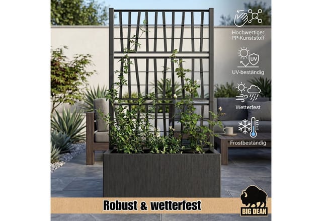 BigDean Blumenkasten mit Rankgitter Pflanzkasten 80x36x 140 cm Hoch Made in Europa