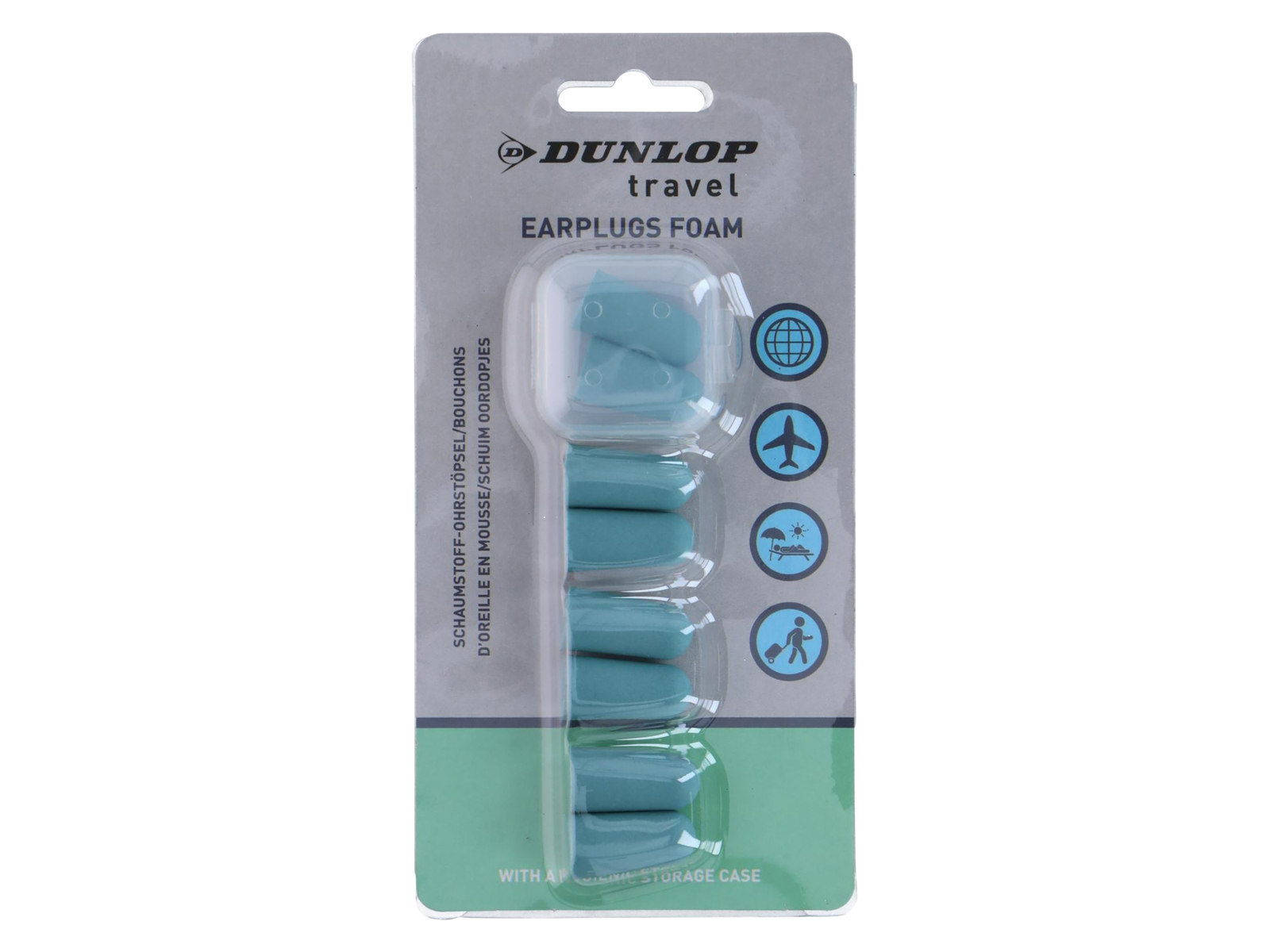 DUNLOP Schaumstoff-Ohrstöpsel, blau, 8 Stück