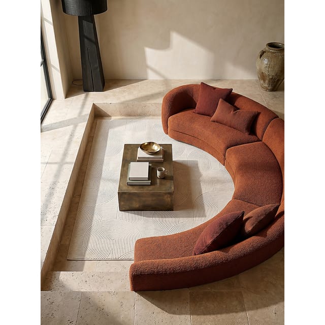 Teppich Kurzflor Creme 200x200 cm - DALAR Kadima Design