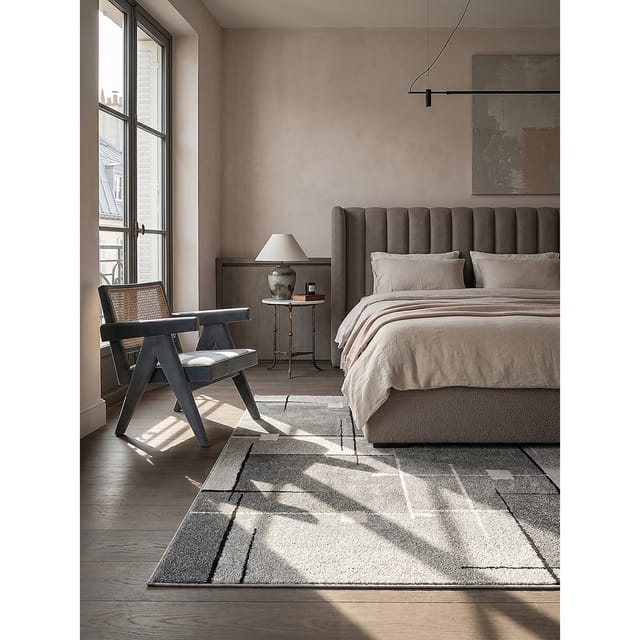 Niederflor-Läufer Kurzflor Grau 80x140 cm - THUR Kadima Design