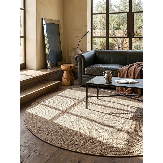 Flachgewebe-Teppich Pflegeleicht Natur 160x160 cm - CORDEV Kadima