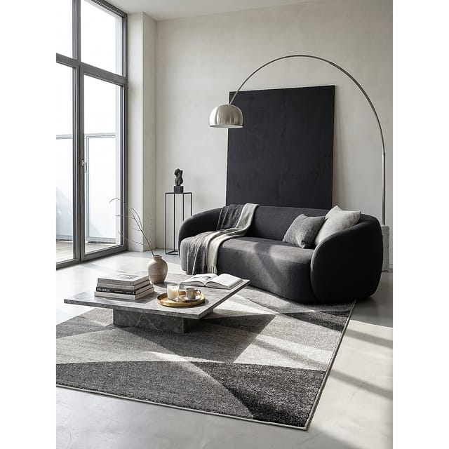 Niederflor-Läufer Pflegeleicht Grau 80x140 cm - THUR Kadima Design