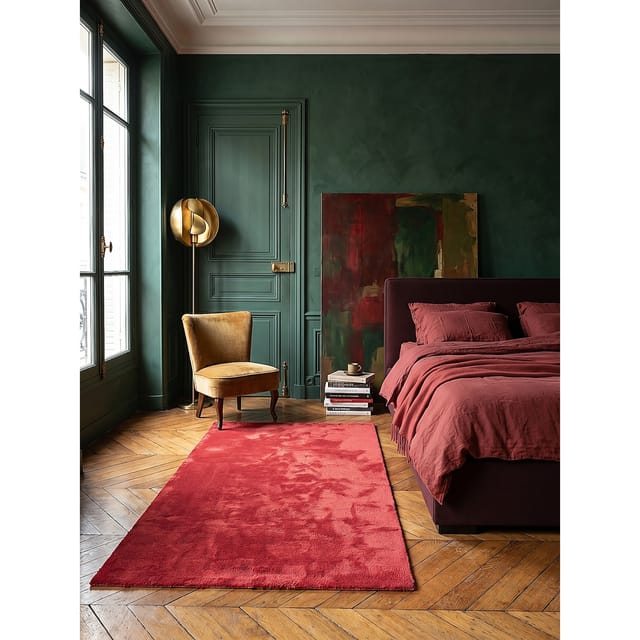 Läufer Hochflor Rot 80x150 cm - ALDAN Kadima Design