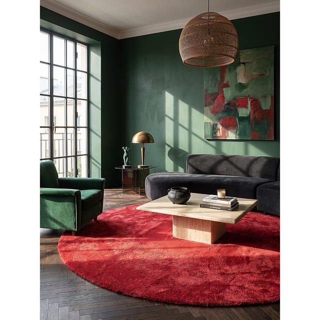 Teppich Antirutsch Rot 120x120 cm - ALDAN Kadima Design