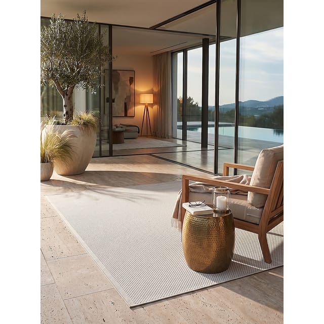 Flachgewebe-Teppich Pflegeleicht Creme 300x400 cm - BORNO Kadima