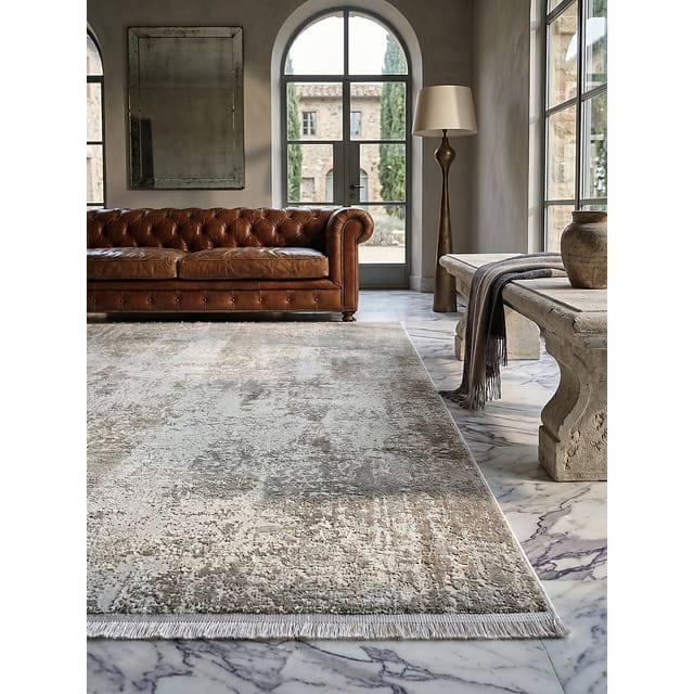 Teppich Kurzflor Beige 200x290 cm - VARA Kadima Design
