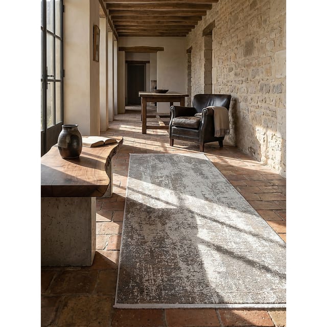 Läufer Kurzflor Beige 80x150 cm - VARA Kadima Design