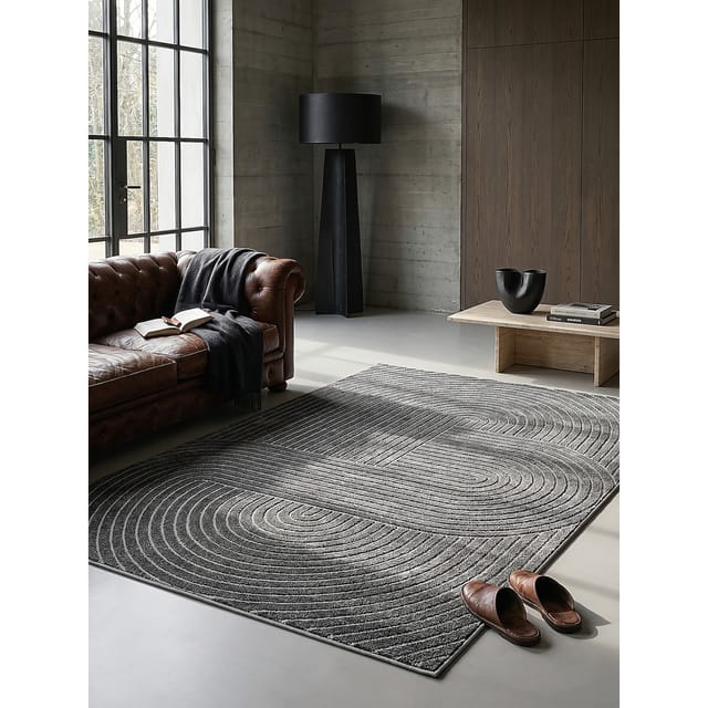 Outdoor-Teppich Wetterfest Anthrazit 140x200 cm - MEZEN Kadima