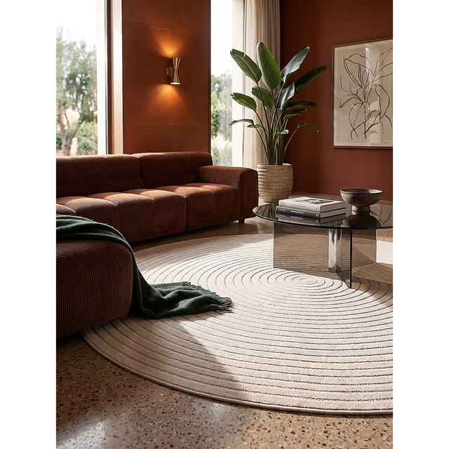 Outdoor-Teppich Niederflor Beige 120x120 cm - MEZEN Kadima Design