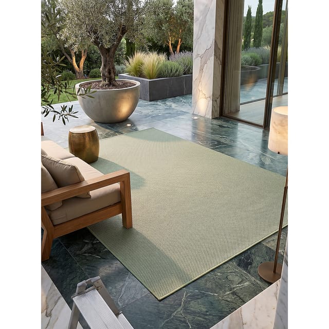 Flachgewebe-Teppich Polypropylen Grün 120x170 cm - BORNO Kadima