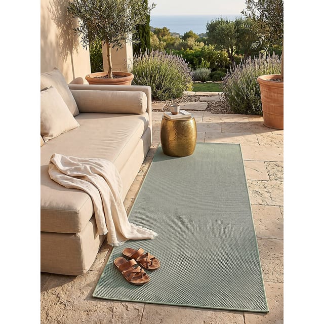 Läufer Flachgewebe Grün 80x200 cm - BORNO Kadima Design