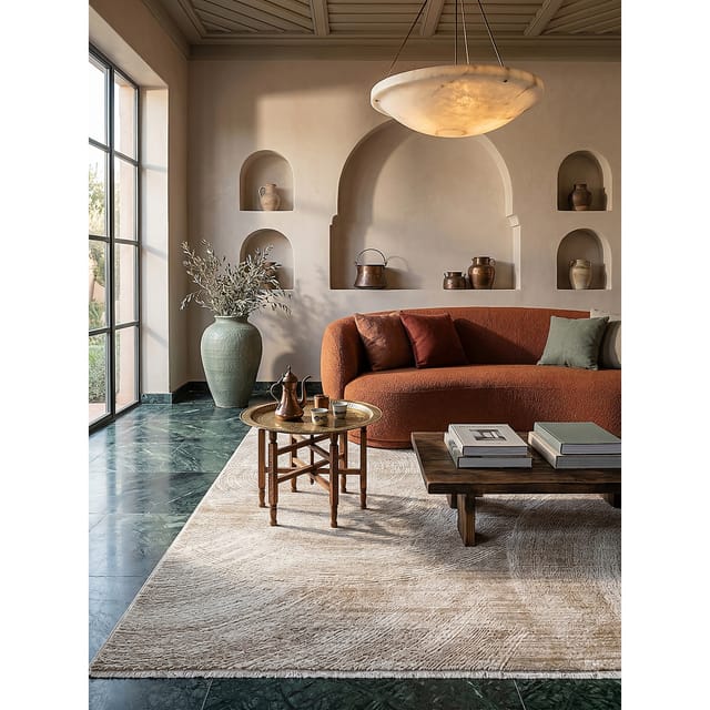 Teppich Pflegeleicht Beige 120x160 cm - SCRIVIA Kadima Design