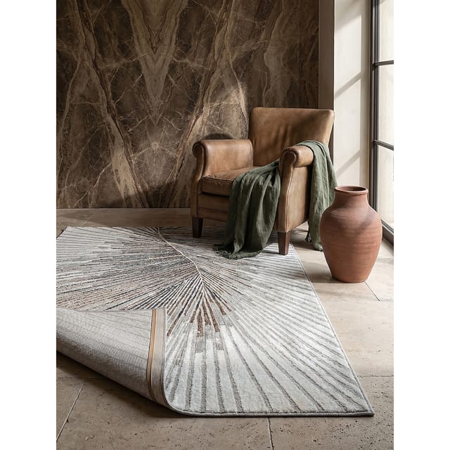 Teppich Polyester Grau 140x200 cm - KAVALA Kadima Design