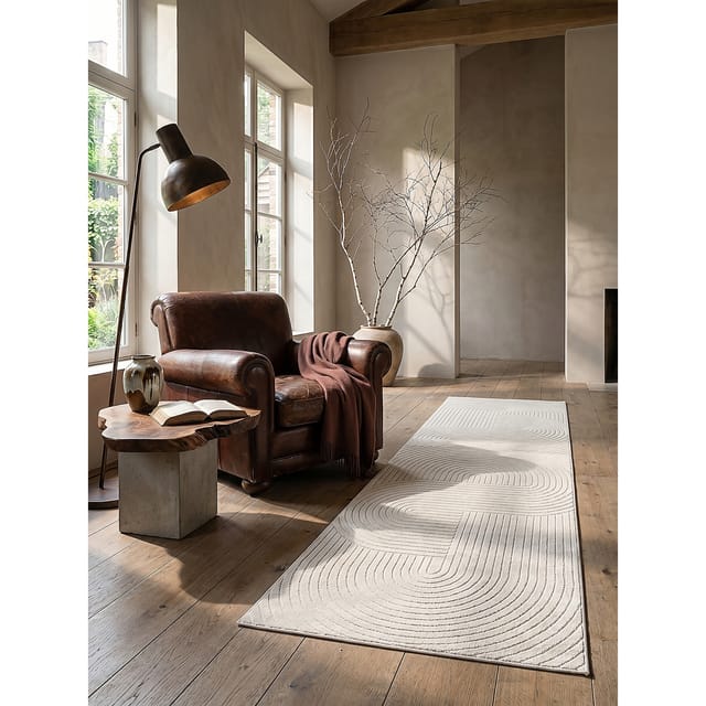 Outdoor-Läufer Wetterfest Creme 80x250 cm - MEZEN Kadima Design