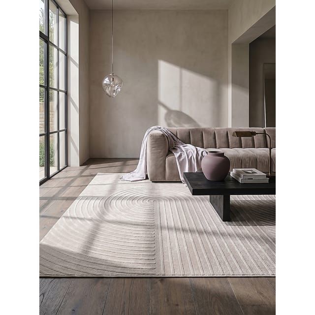 Teppich Kurzflor Beige 140x200 cm - ERESMA Kadima Design