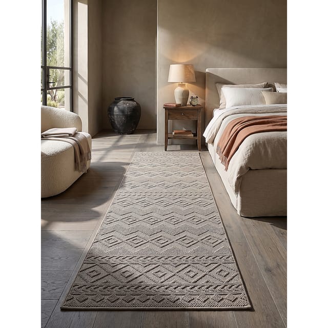Läufer Kurzflor Beige 80x150 cm - STURA Kadima Design