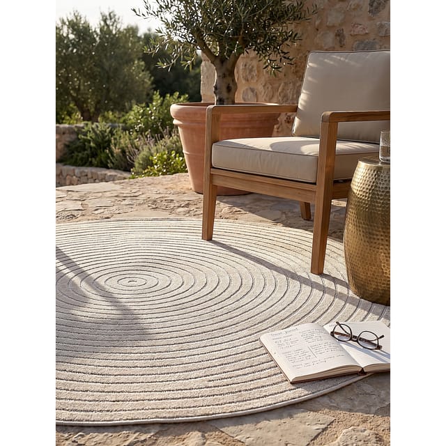 Outdoor-Teppich Wetterfest Beige 120x120 cm - MEZEN Kadima Design