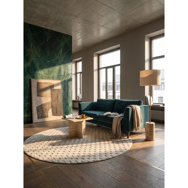 Flachgewebe-Teppich Schachbrett Creme 160x160 cm Schachbrett