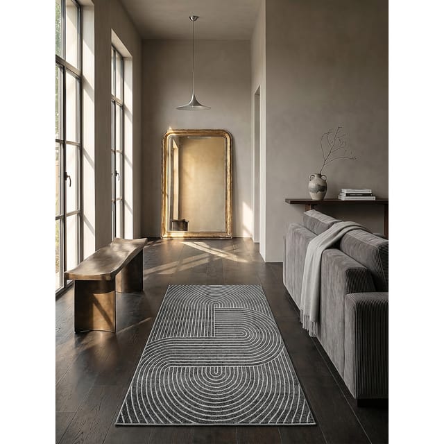Outdoor-Läufer Niederflor Anthrazit 80x250 cm - MEZEN Kadima Design