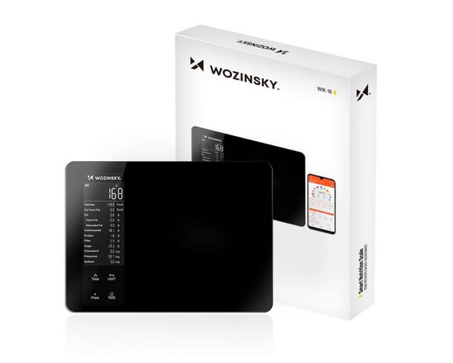 Wozinsky Küchenwaagen WIK-16 Smarte Küchenwaage mit digitalem Display, Bluetooth App - Schwarz