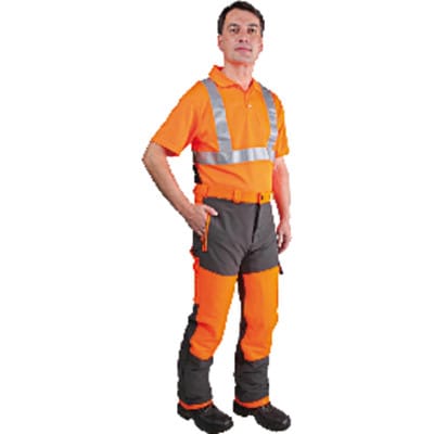 Schnittschutzbundhose, anthrazit/warnorange, Größe 58/60