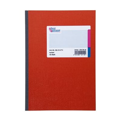 Kladde 8615271 DIN A5 kariert 48 Blatt rot