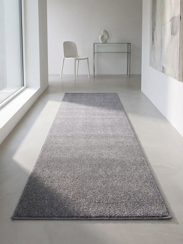 KADIMA DESIGN Teppich MAIN Wohnzimmer Schlafzimmer Waschbar Wohnzimmerteppich Esszimmer, Läufer, Höhe: 11 mm, Hellgrau, 60x100 cm, Strapazierfähig Waschbar