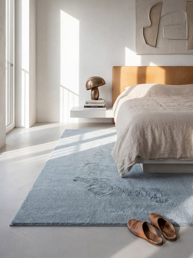 Läufer Hochflor Blau 60x110 cm - ALDAN Kadima Design