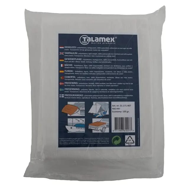 Talamex Gewebeplane (L x B: 4 x 6 m, 100 g/m², Kunststoff)