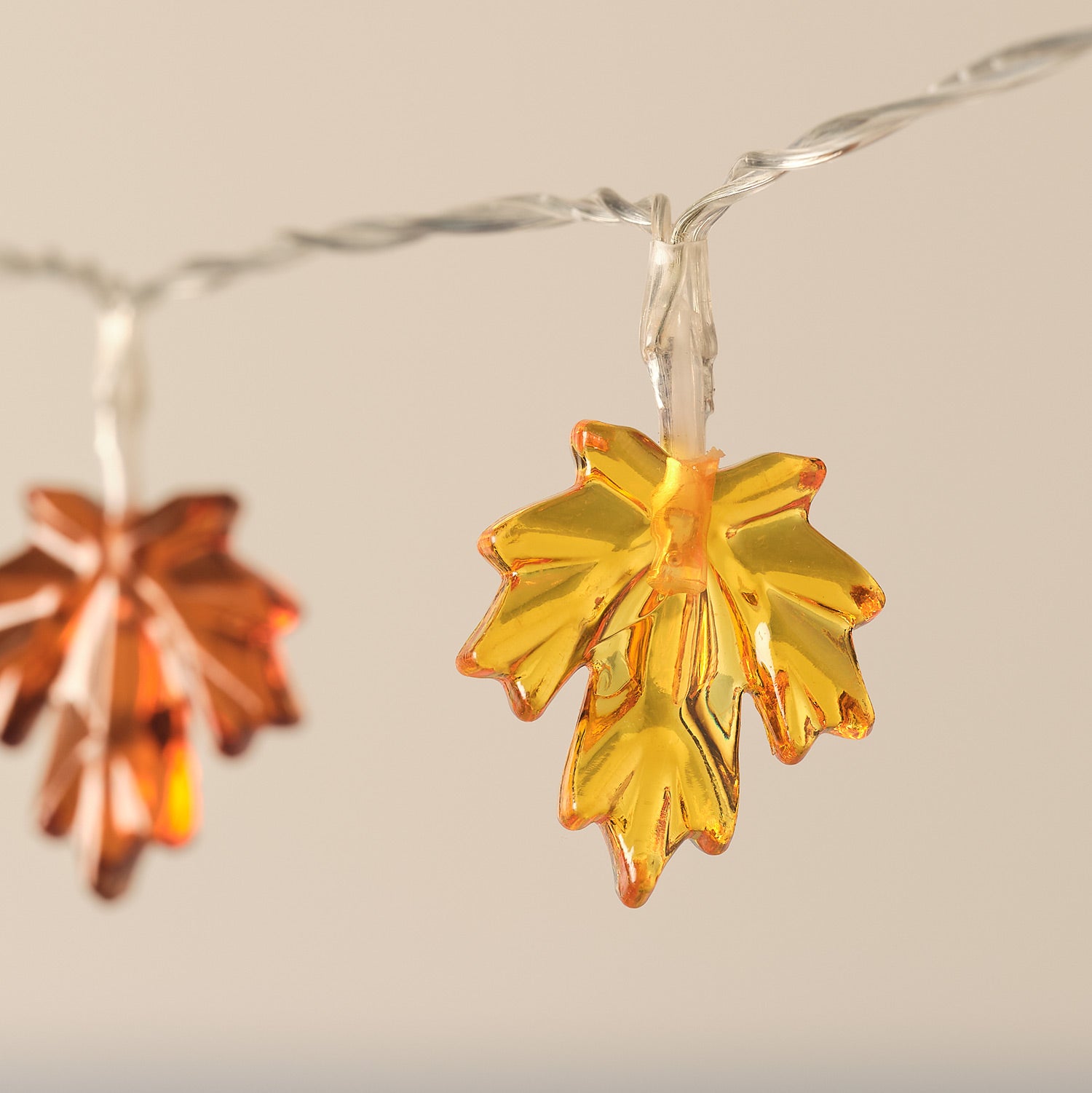 20er Ahornblatt LED-Lichterkette mit Timer Orange Bild 4