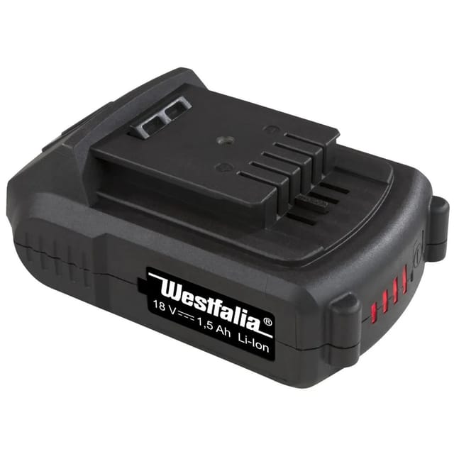 Westfalia Li-Ion Akku 18 V 1,5 Ah 380 g Schwarz Kunststoff
