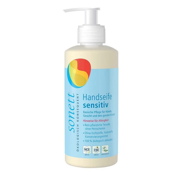 Sonett Handseife Sensitiv 300 ml Spender Blau Kunststoff