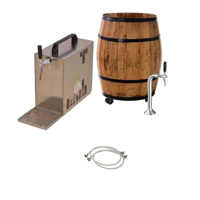 Ich-Zapfe Zapfanlage Barrique Mobile Bierbar 5 Liter Adapter Holz Braun