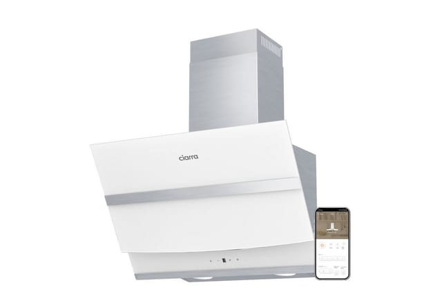 CIARRA Kopffreihaube 60 cm 650 m³/h A+++ Dunstabzugshaube WIFI-APP Touch Control Weiß CA6736NW