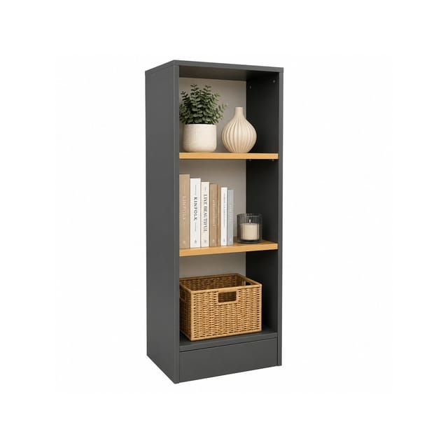 VCM Bücherregal für Aktenordner, Büroregal mit 3 Fächern, H. 114 x B. 52 x 30 cm, Standregal für Büro und Homeoffice - Dilos