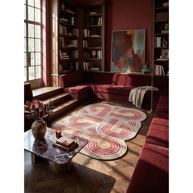 Wollteppich Hoch-Tief Rosa 200 x 300 cm - SOAR Kadima Design