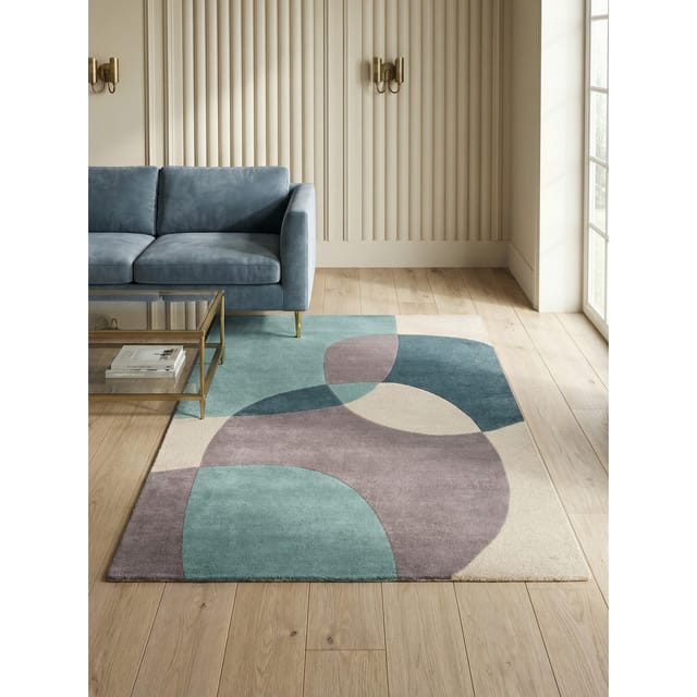 Wollteppich abstrakt Blau 120 x 170 cm - AIRE Kadima Design