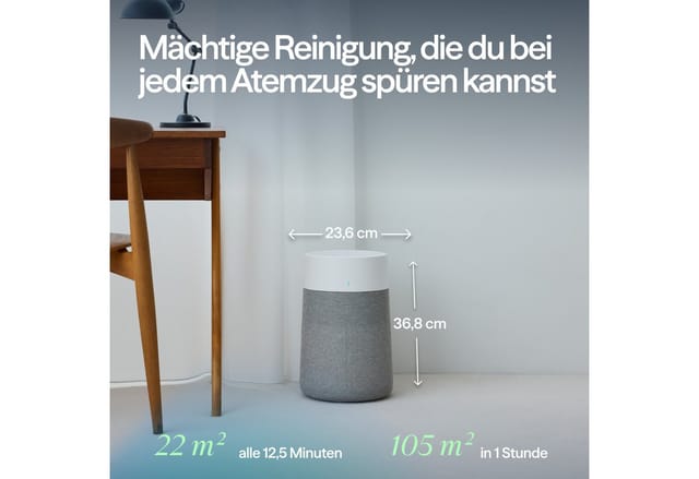 Blueair Luftreiniger 511i Max, für 43 m² Räume, HEPASilent™-Technologie mit Vor-, Partikel und Aktivkohlefilter