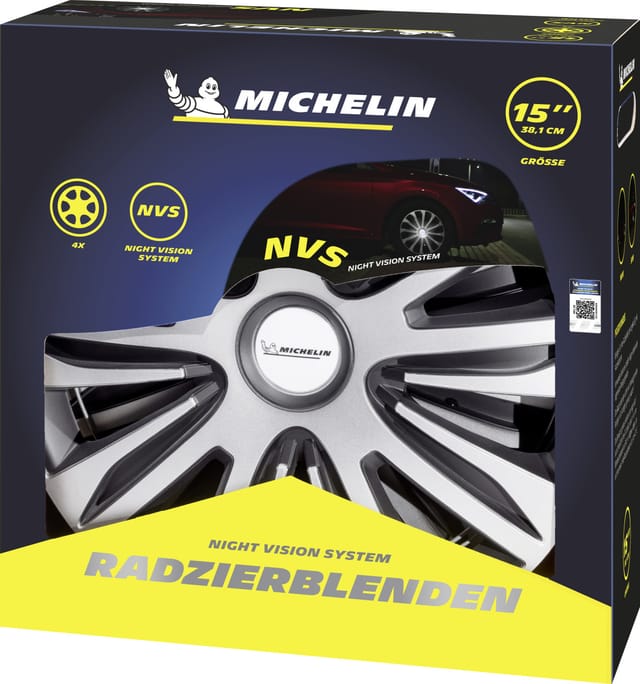 Michelin Radzierblenden Alice 38 cm (15 Zoll) silber schwarz 4 stück