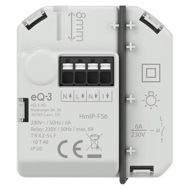 Homematic IP Smart Home Schaltaktor (6 A) – Unterputz, HmIP-FS6