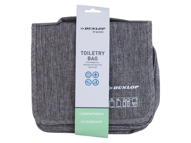 DUNLOP Kulturbeutel, 24,5x19x10 cm, Schwarz, Grau, Blau