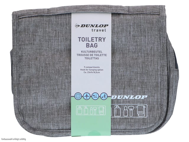 DUNLOP Kulturbeutel, 23x9x18,5 cm, Schwarz, Grau, Blau