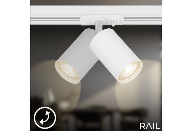 Briloner Leuchten Schienensystem-Sets RAIL, ohne Leuchtmittel, Schienensystem Rail 5,25 m Weiß max. 9W Decke Wohnzimmer Büro Küche